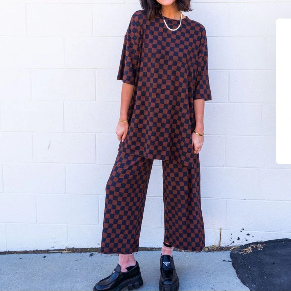 Dressed in LaLa | Black/Brown Checkered Set
